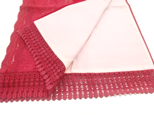  ビロードレース花模様ショール